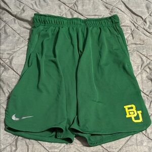 Nike Dri-Fit Green Shorts with BU Baylor University Logo